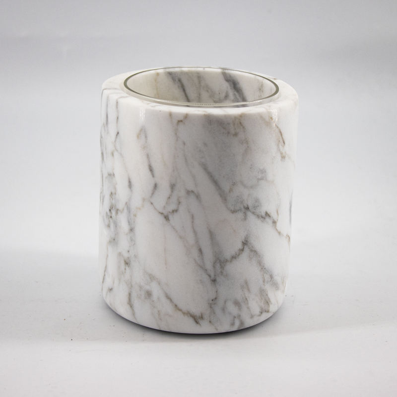 Naturlig marmor sten glas kop stearinlysholder